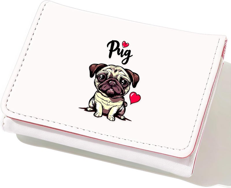 BJDAMAI Pug Wallet For Teens Kids Girls Age 6,7,8,9,10,11,12, Small Slim Thin Mini Compact Women Wallet, Animal Lovers Gifts Stuff, Cash Card Coin Pocket Window For Female! - Image 1